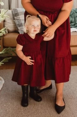 Mini Addie Dress In Wine - FINAL SALE