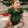 Baby Addie Romper In Green - FINAL SALE
