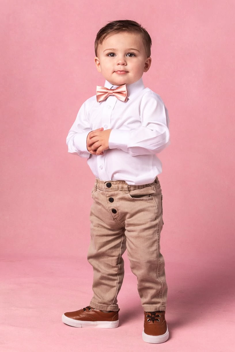 Baby Boys Henry Bow Tie In Apricot Crush - Image 2