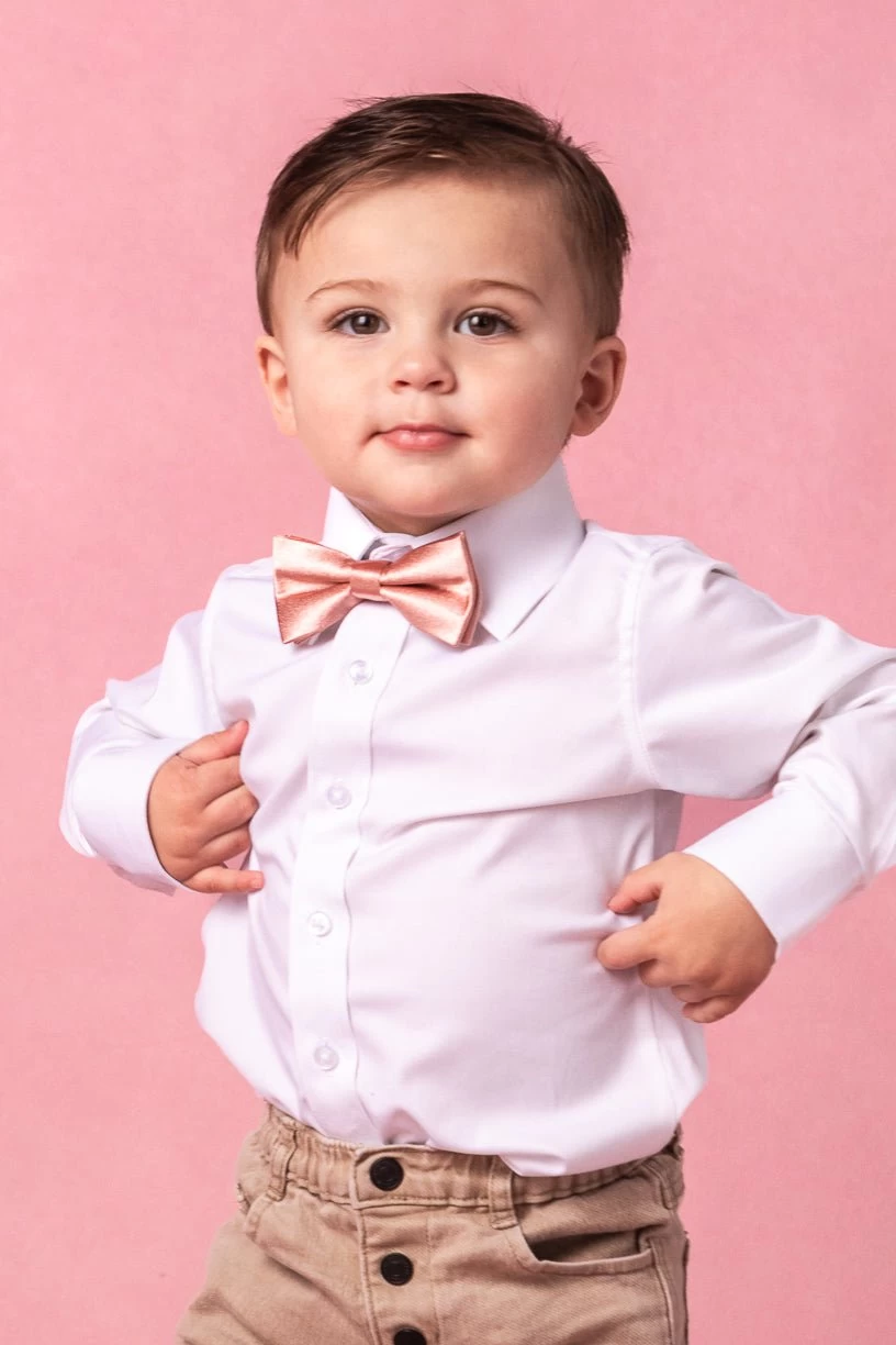 Baby Boys Henry Bow Tie In Apricot Crush - Image 4