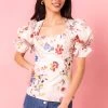 Coco Top In Cream Floral