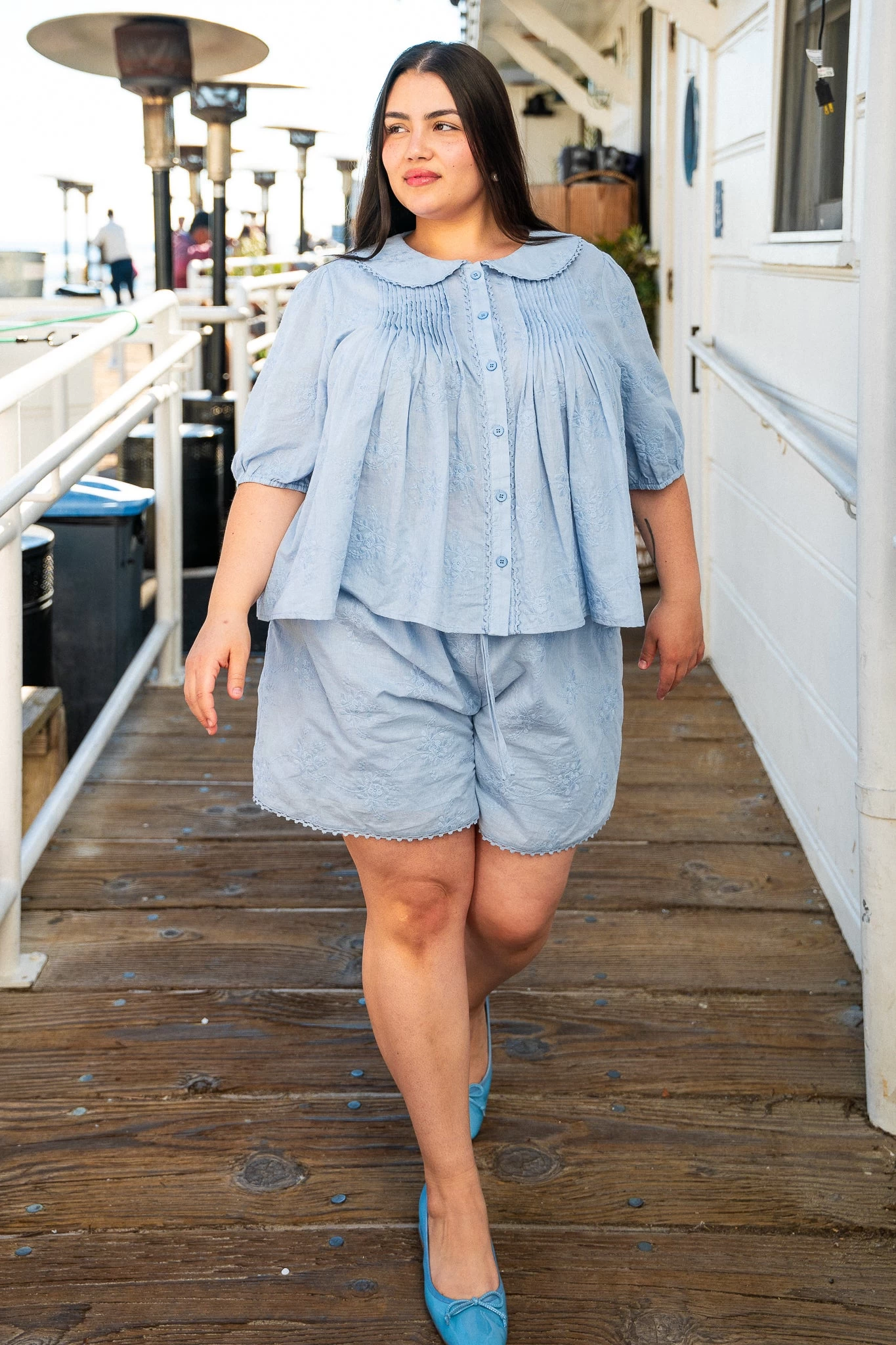 Betty Blouse In Blue - Image 4