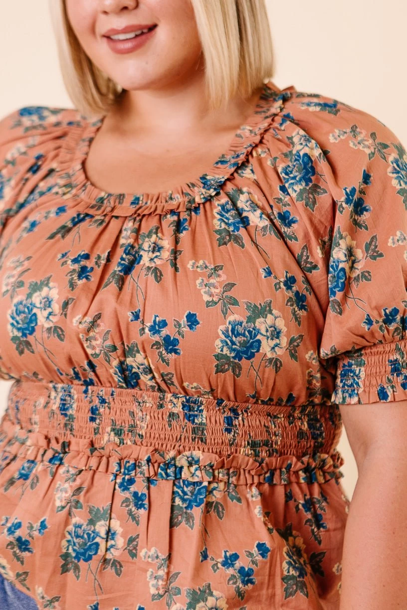 Elena Top In Brown Floral - FINAL SALE - Image 8