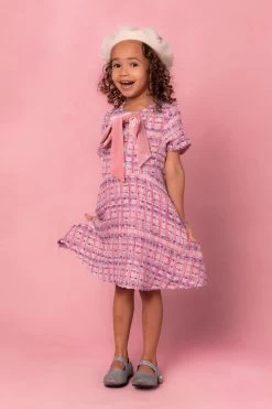 Mini Eloise Dress In Pink Tweed