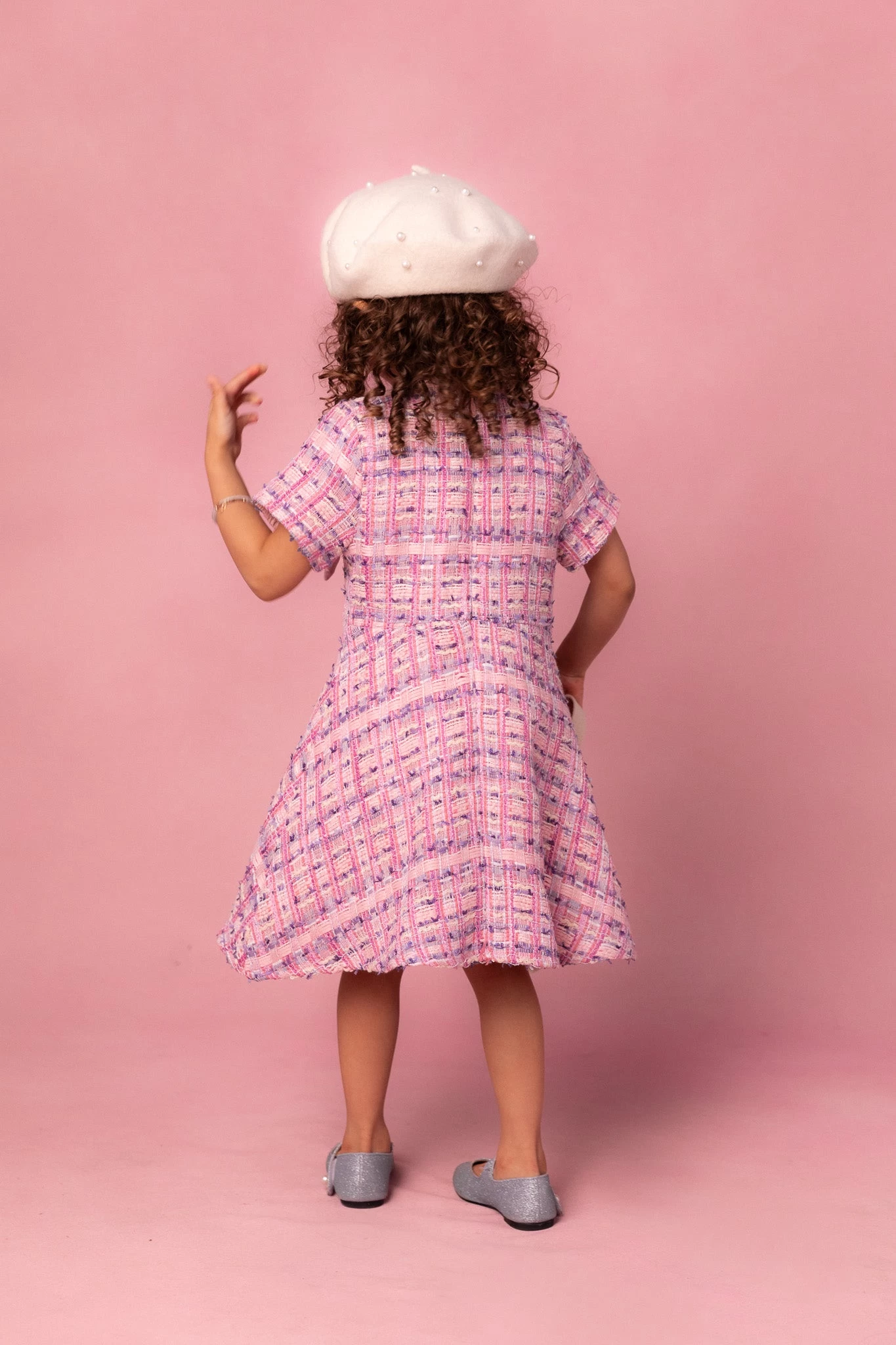 Mini Eloise Dress In Pink Tweed - Image 2