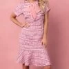 Eloise Dress In Pink Tweed
