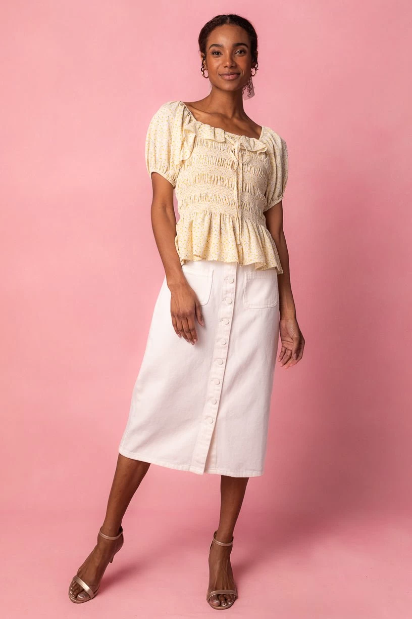 Emma Denim Skirt In White - Image 8
