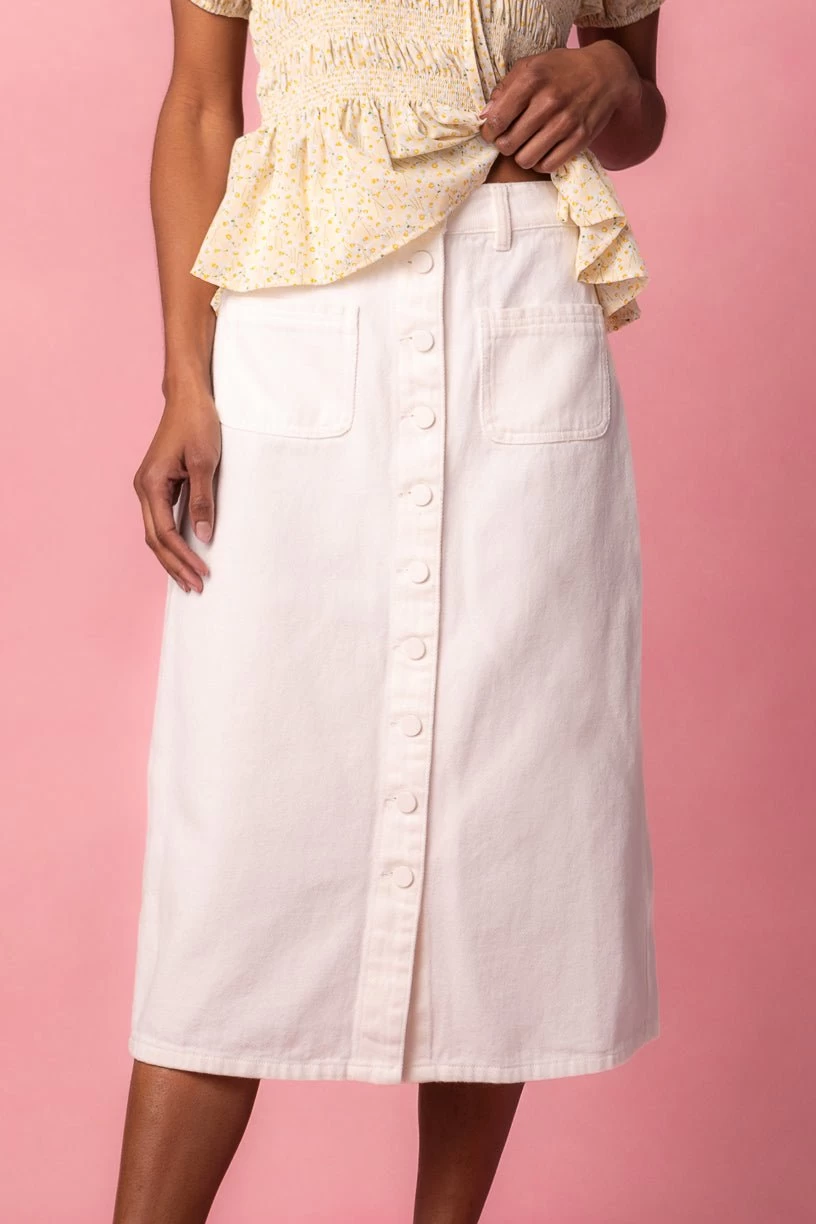 Emma Denim Skirt In White - Image 6