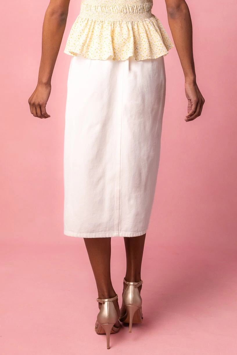 Emma Denim Skirt In White - Image 5