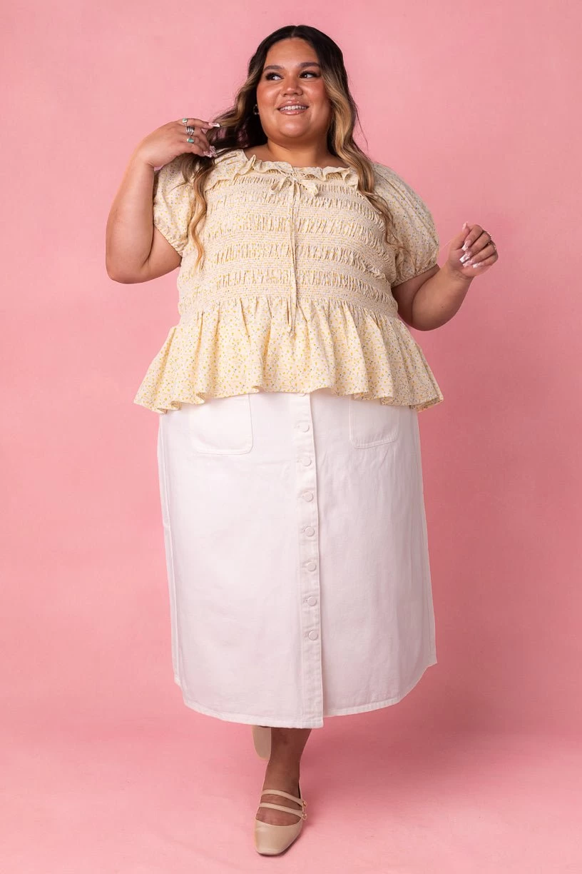 Emma Denim Skirt In White - Image 7