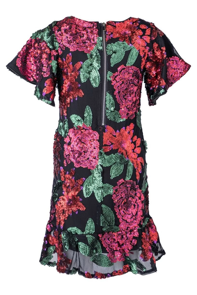 Evelyn Dress In Floral Sequin - FINAL SALE - Image 7