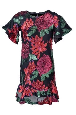 Mini Evelyn Dress In Floral Sequin - FINAL SALE