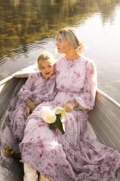 Geneva Dress In Mauve Floral