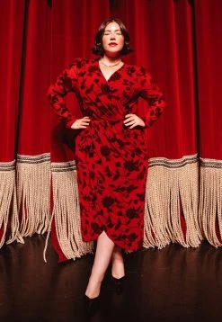 Amaya Burnout Dress In Red - FINAL SALE