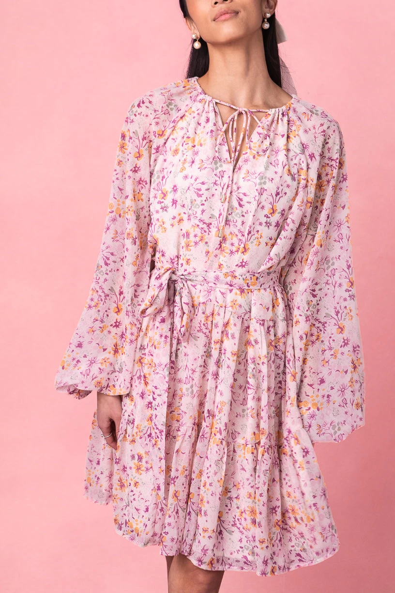 Imogen Short Dress In Blush - Image 3