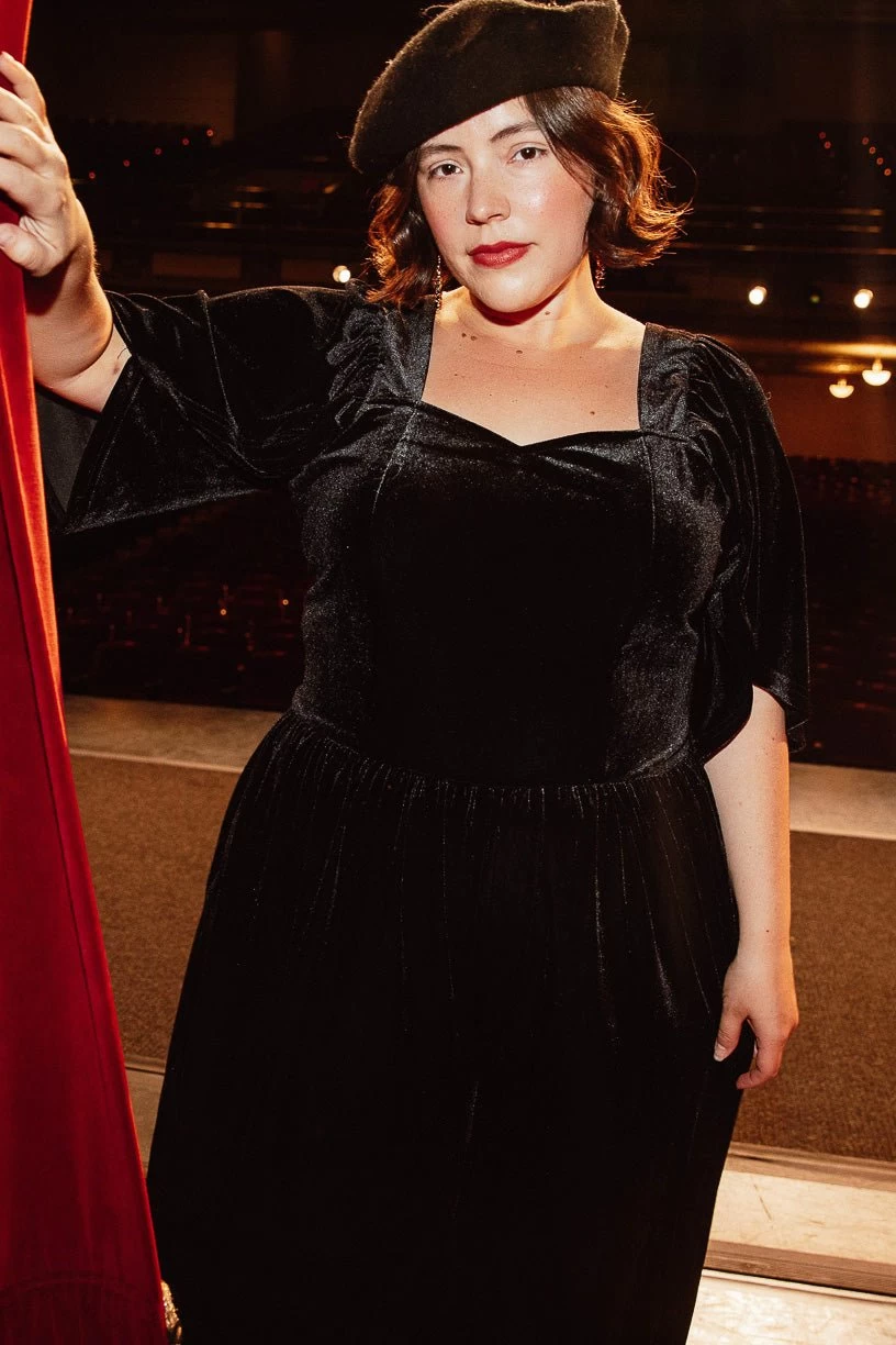 Livi Jumpsuit In Black Velvet - FINAL SALE - Image 8