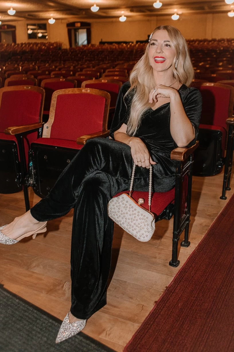 Livi Jumpsuit In Black Velvet - FINAL SALE - Image 4