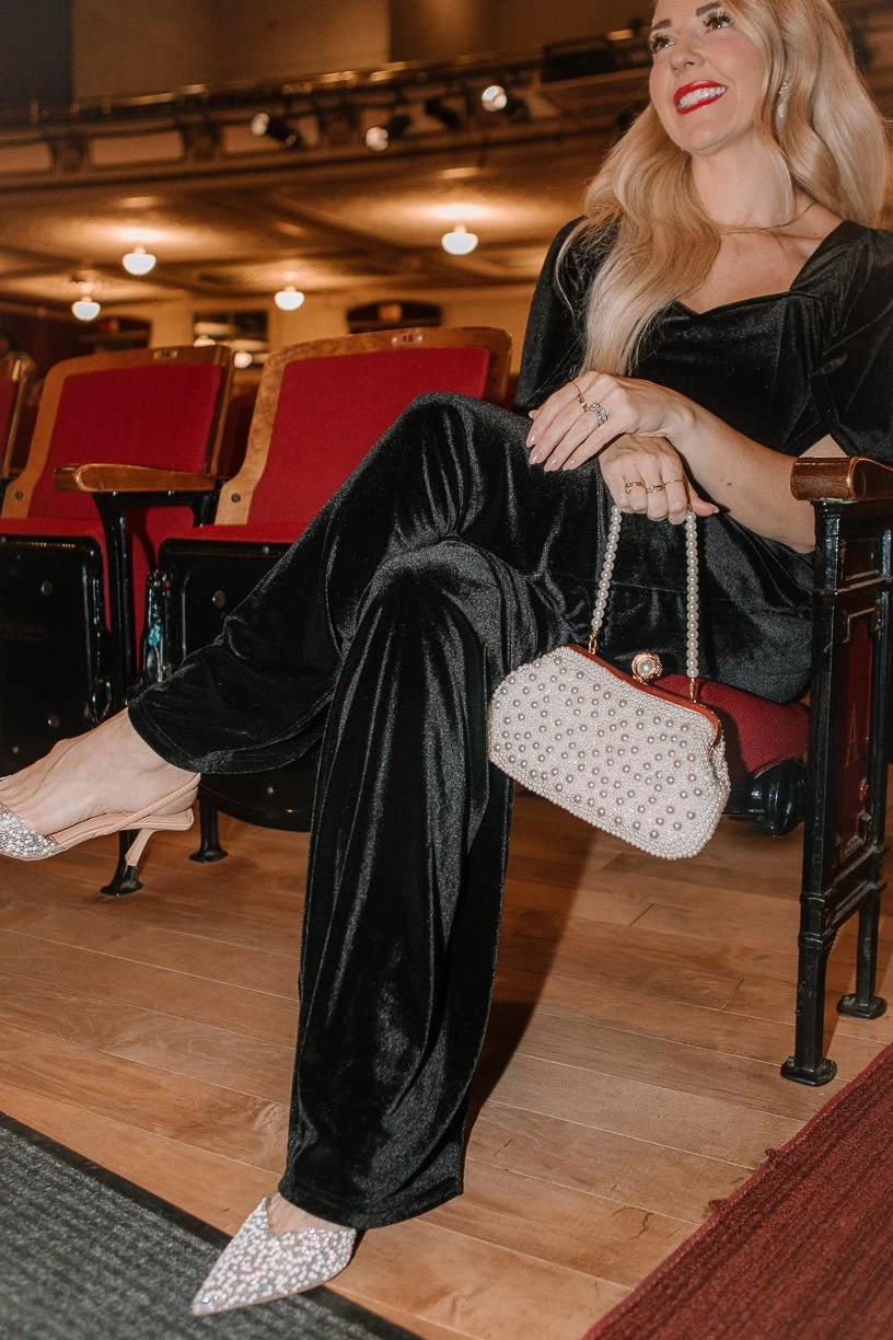 Livi Jumpsuit In Black Velvet - FINAL SALE - Image 5