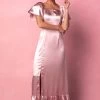 Maddie Dress In Blush Satin