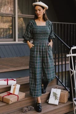 Madeline Jumpsuit In Plaid - FINAL SALE