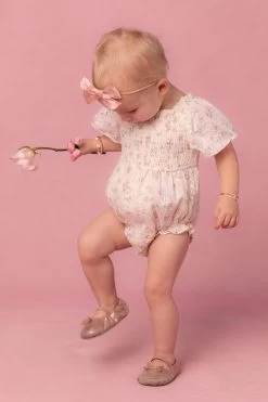 Baby Madison Romper In Eyelet Floral