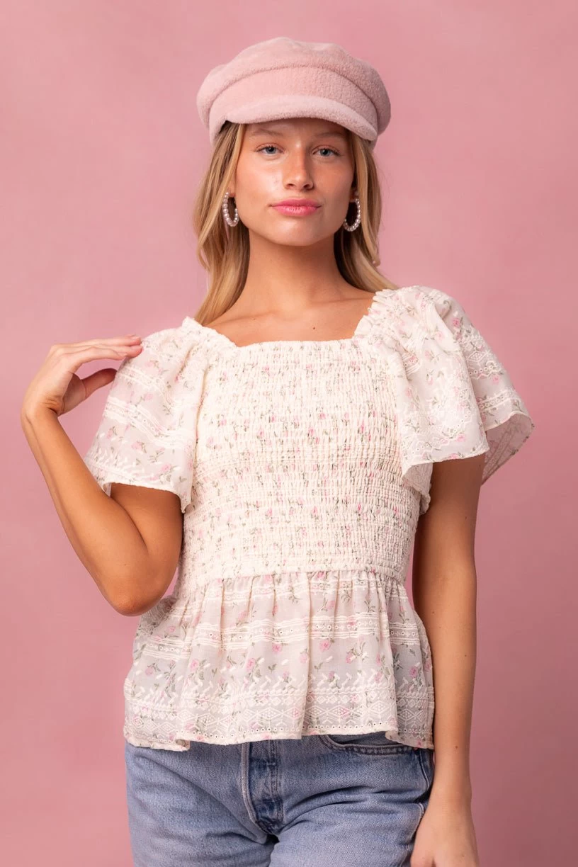 Madison Top In Eyelet Floral - Image 7