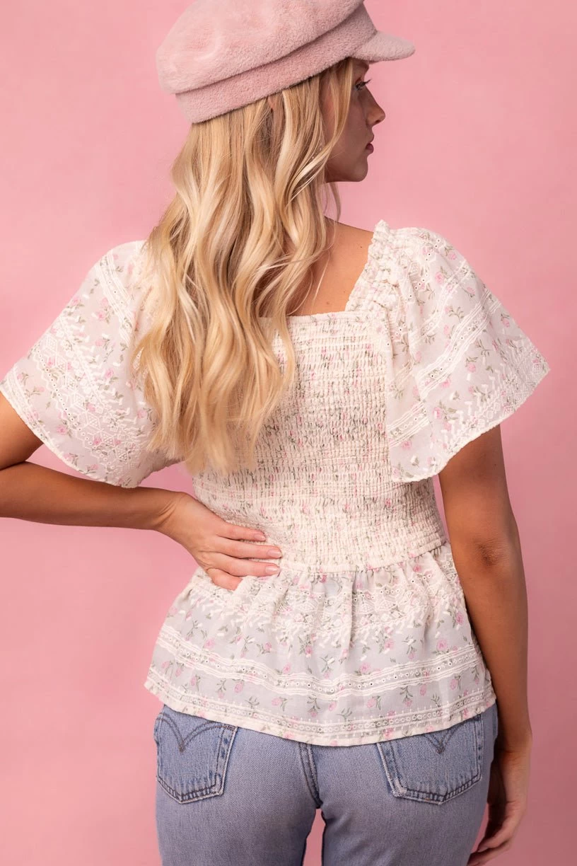 Madison Top In Eyelet Floral - Image 4