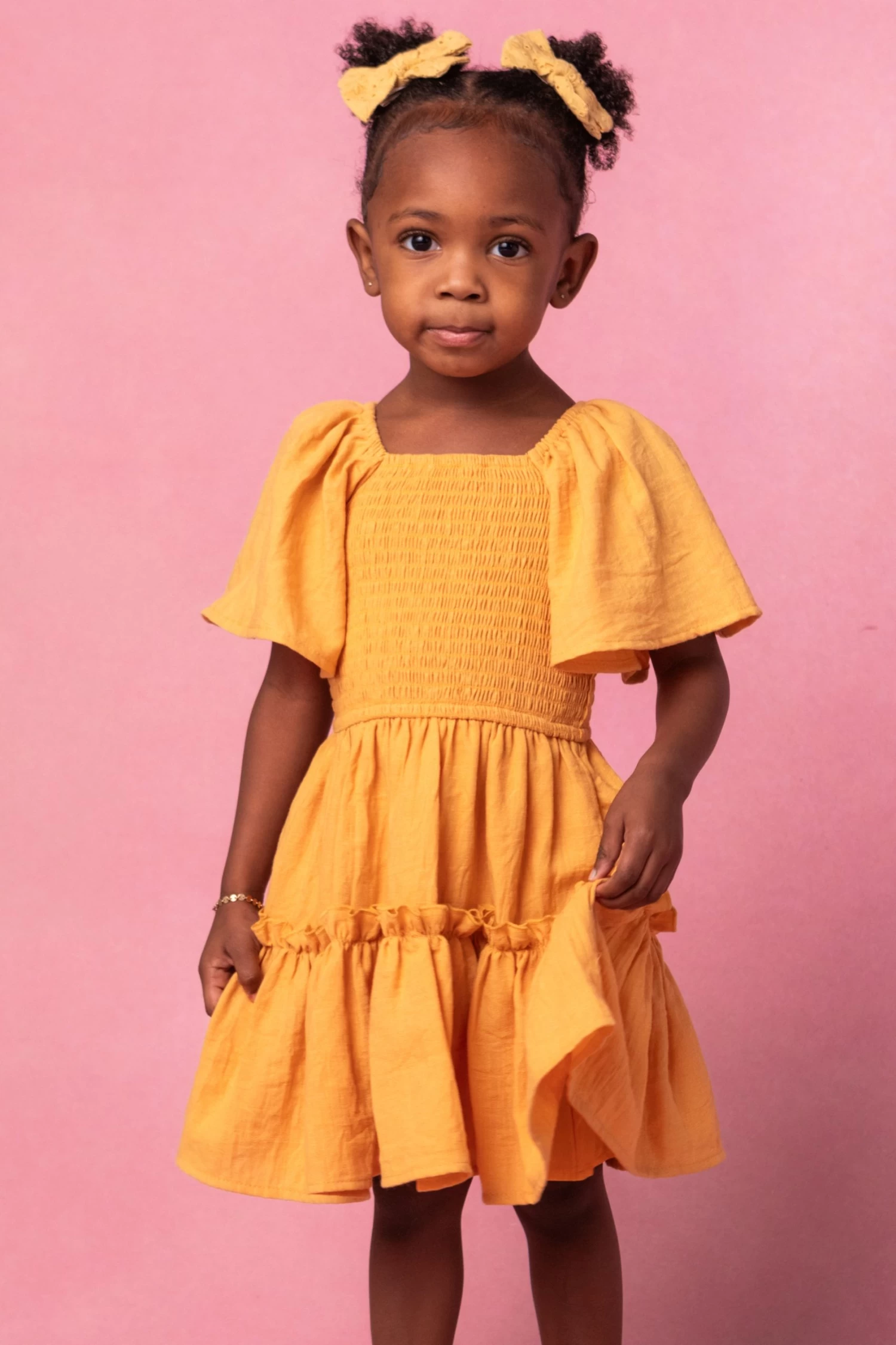 Mini Lennon Dress In Mustard - Image 2