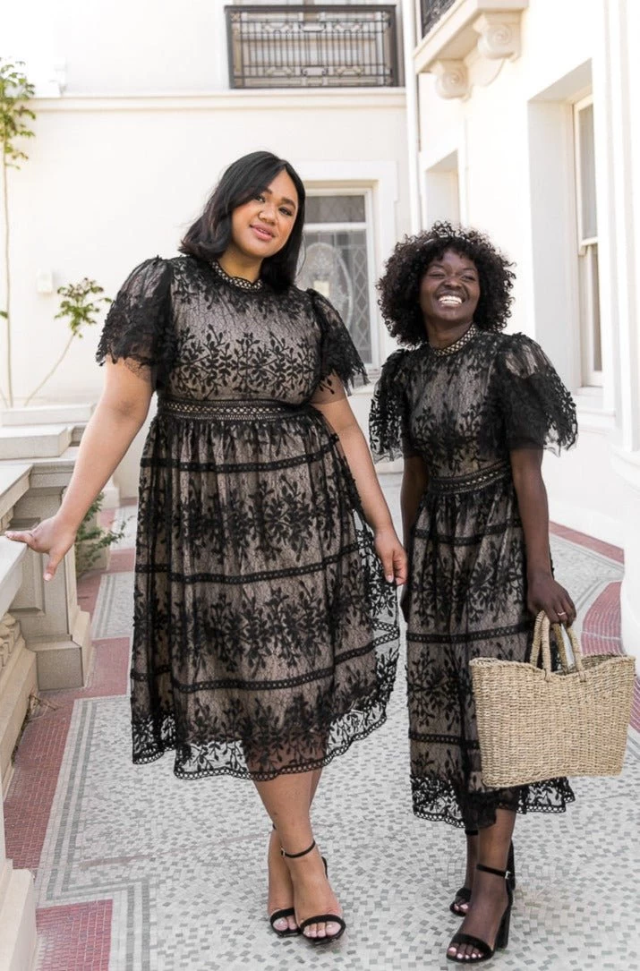 Sicily Dress With Flutter Sleeves In Black - FINAL SALE - Image 9