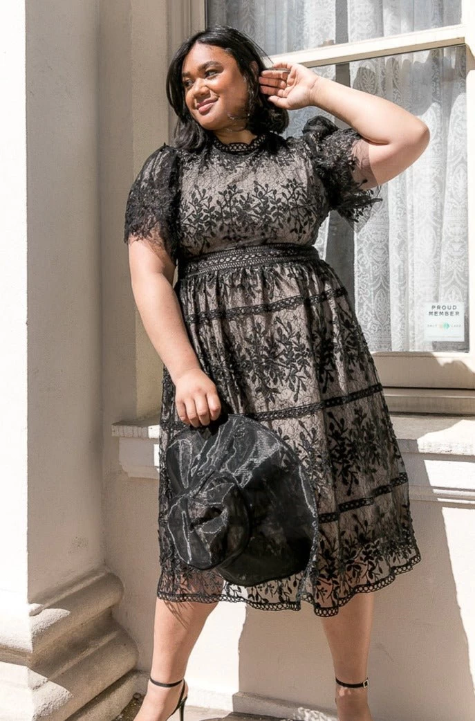 Sicily Dress With Flutter Sleeves In Black - FINAL SALE - Image 6