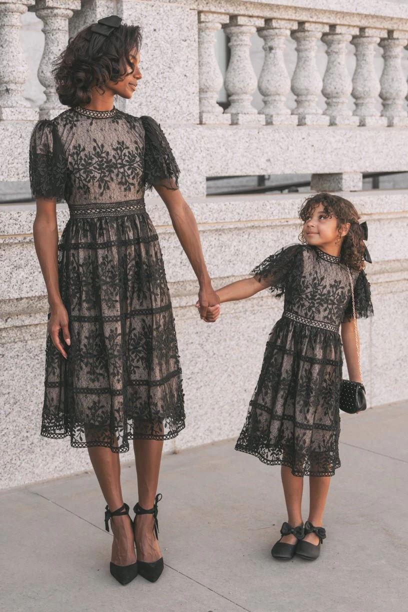 Sicily Dress With Flutter Sleeves In Black - FINAL SALE - Image 2