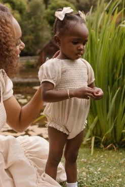 Baby Sienna Romper In Cream - FINAL SALE