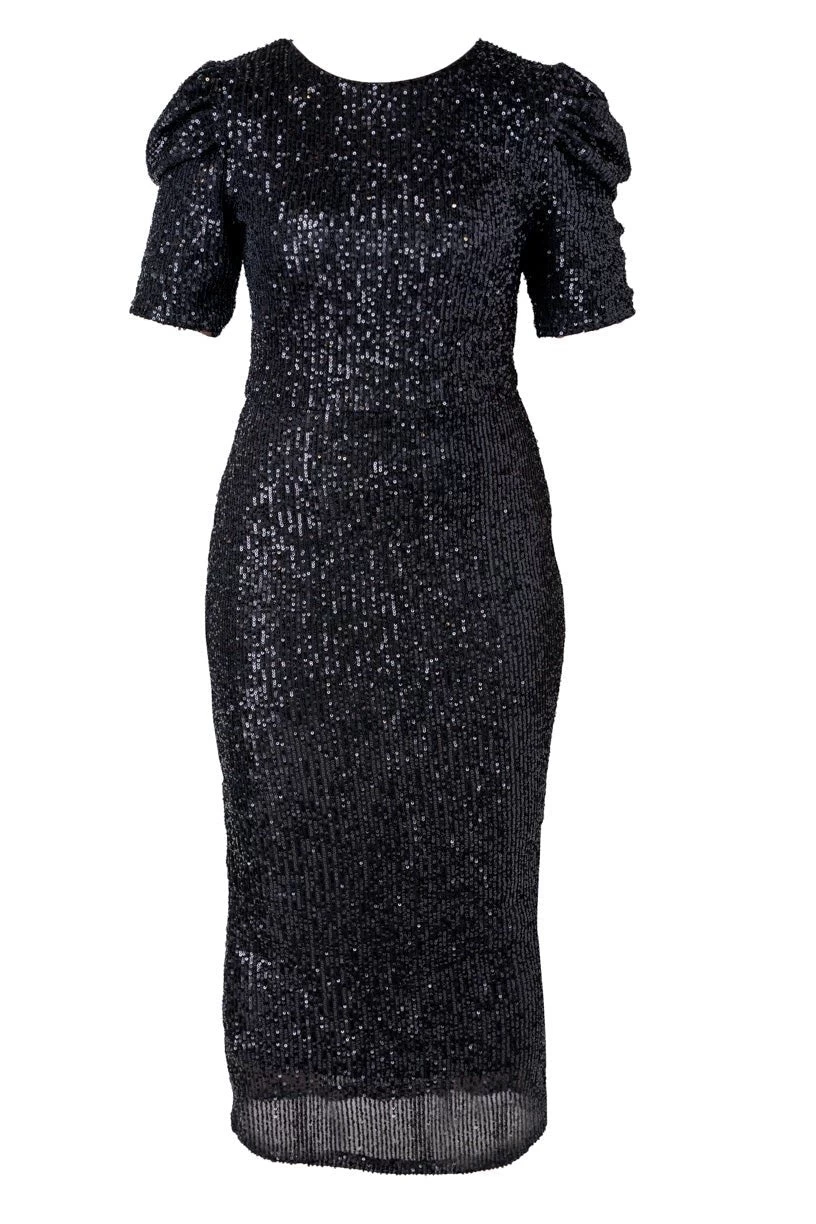 Starling Dress In Black Sequin - Image 6