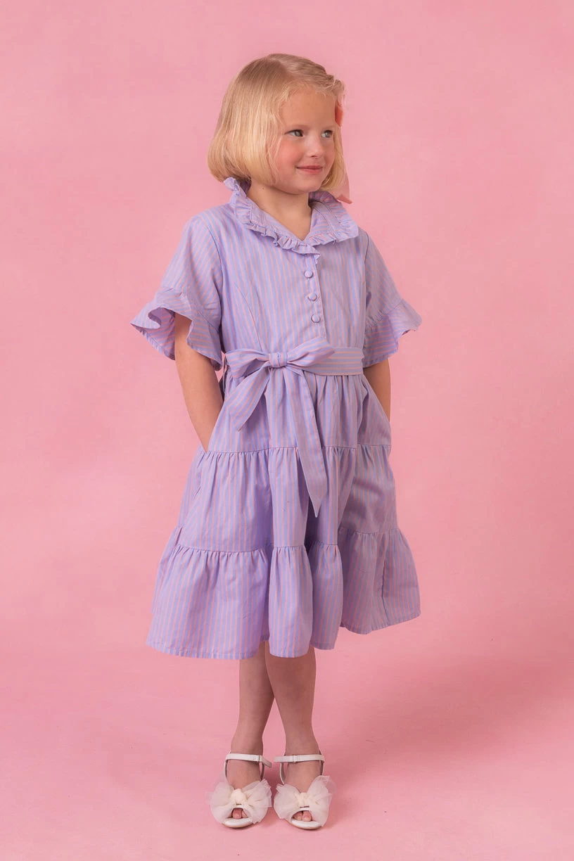Mini Sutton Dress In Pinstripe - Image 5