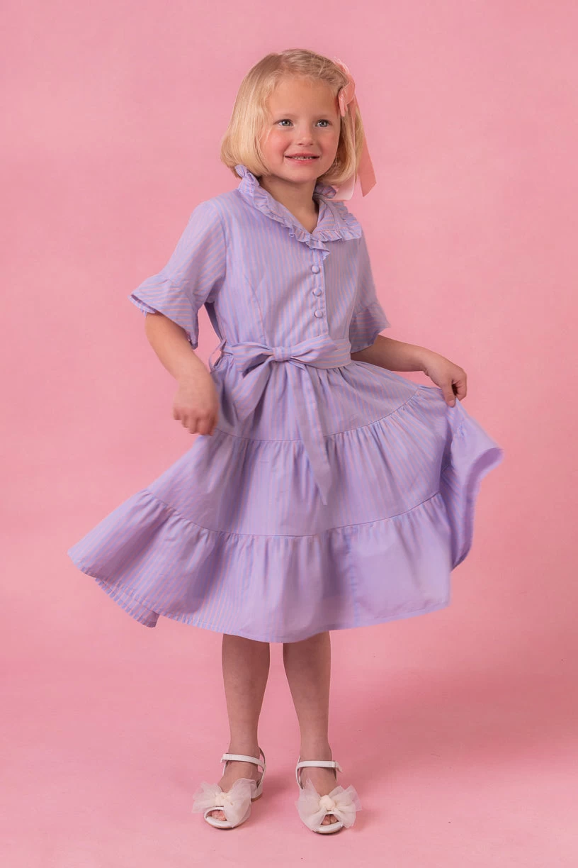 Mini Sutton Dress In Pinstripe