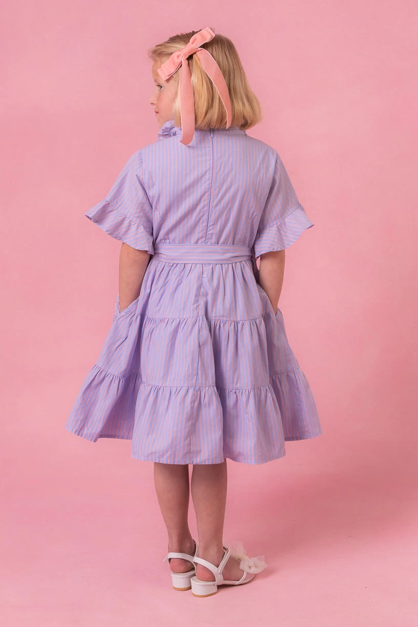 Mini Sutton Dress In Pinstripe - Image 4