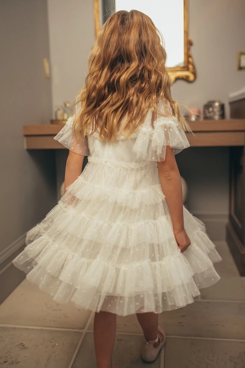 Mini Whimsical Dress In White - Image 6