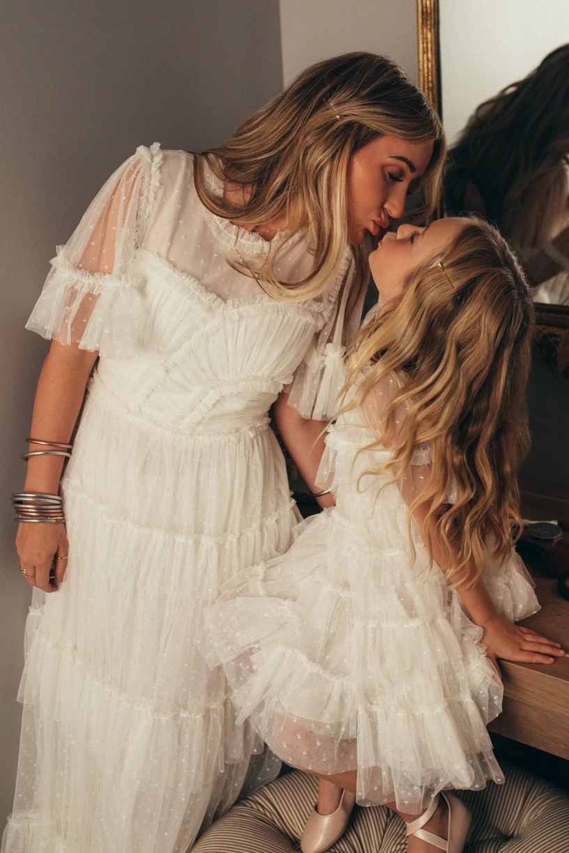 Mini Whimsical Dress In White - Image 3