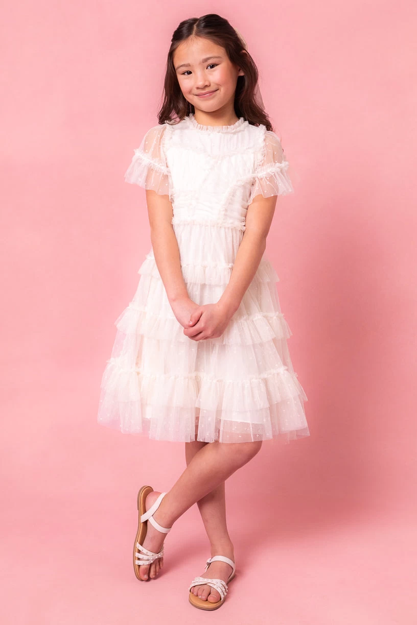 Mini Whimsical Dress In White - Image 13