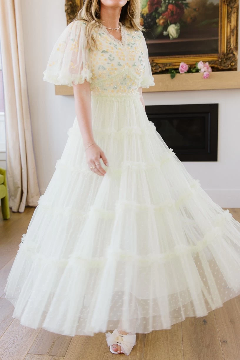 Annalise Dress In Light Yellow - FINAL SALE - Image 5