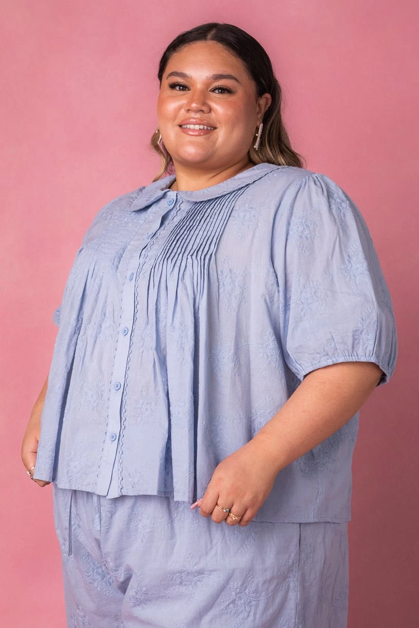 Betty Blouse In Blue - Image 6