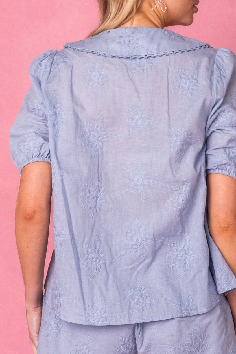 Betty Blouse In Blue - Image 10