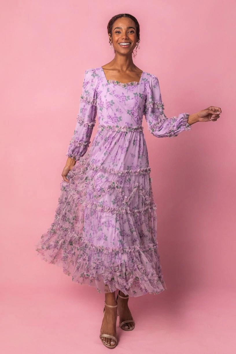 Catherine Dress In Lavender - Image 4