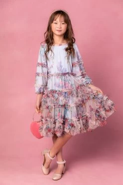 Mini Catherine Dress In Blue Floral