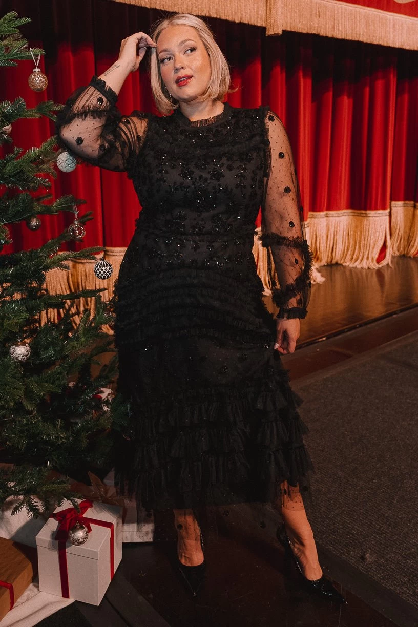 Claire Dress In Black Sequin - Image 10