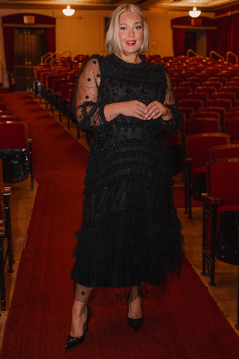 Claire Dress In Black Sequin - Image 8