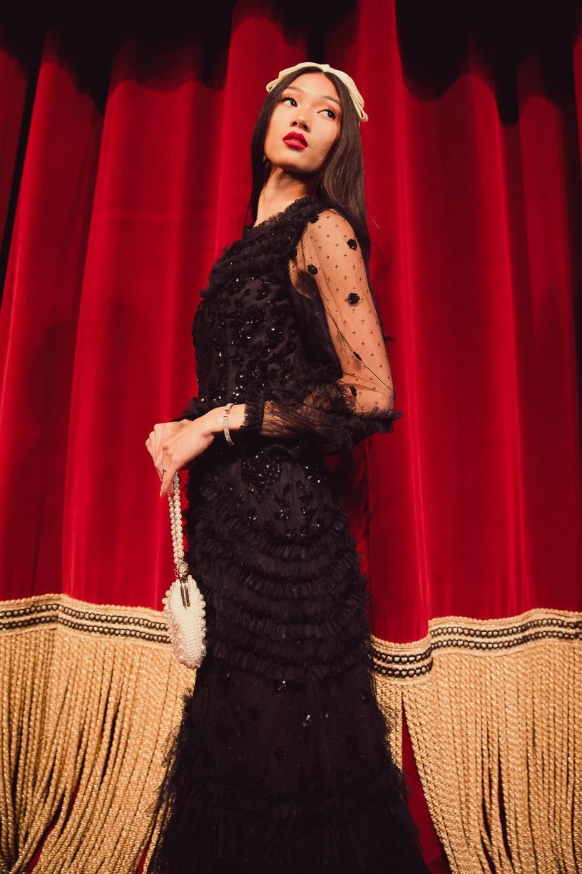 Claire Dress In Black Sequin - Image 7