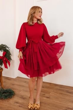 Short Cosette Dress In Red - FINAL SALE