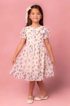 Mini Dolly Dress In Violet Rose