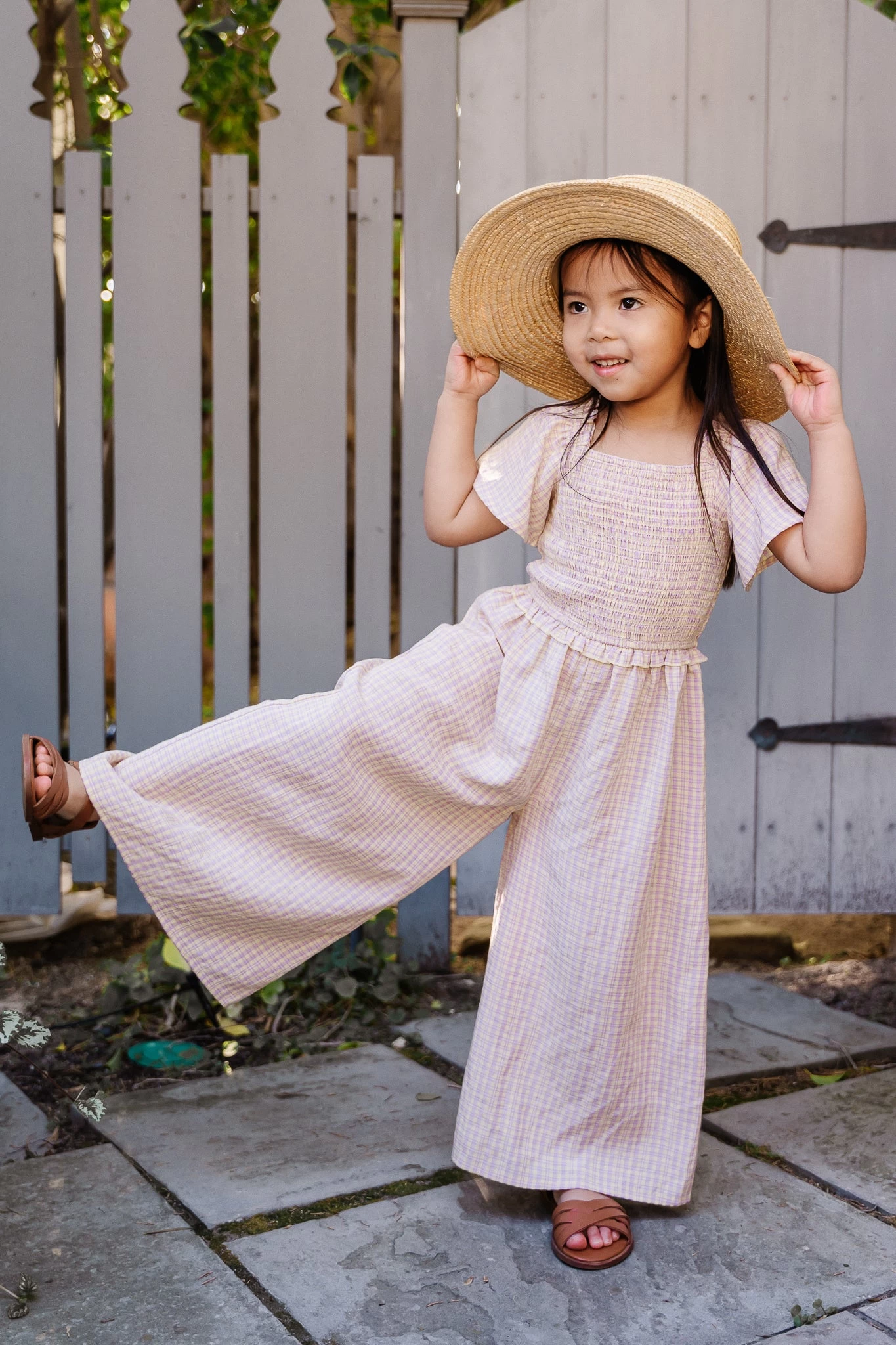 Mini Indie Jumpsuit In Lavender Gingham - Image 6